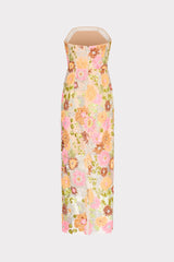 Kait Floral Blossom Sequins Dress Orange Multi | Milly Women