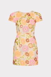 Rowen Floral Blossom Sequins Dress Orange Multi | Milly Women