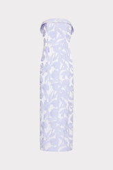 Tulip Jacquard Strapless Dress Periwinkle/Multi | Milly Women