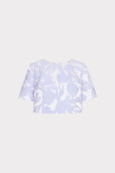 Tulip Jacquard Top Periwinkle/Multi | Milly Women