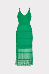 Sheer Knit Cami Dress Green | Milly Women