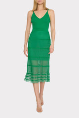 Sheer Knit Cami Dress Green | Milly Women