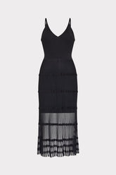 Sheer Knit Cami Dress Black | Milly Women