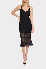 Sheer Knit Cami Dress Black | Milly Women