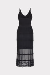 Sheer Knit Cami Dress Black | Milly Women