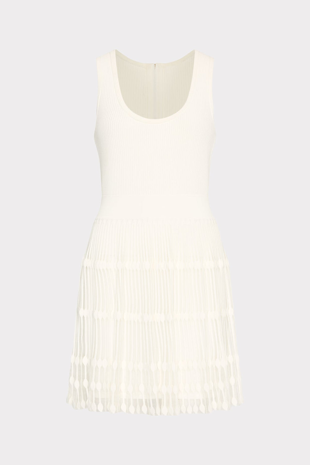 Sheer Knit Fit And Flare Mini Dress Ecru | Milly Women