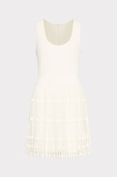 Sheer Knit Fit And Flare Mini Dress Ecru | Milly Women