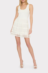 Sheer Knit Fit And Flare Mini Dress Ecru | Milly Women