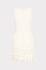 Sheer Knit Fit And Flare Mini Dress Ecru | Milly Women