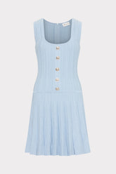 Wave Godet Flare Knit Mini Dress Light Blue | Milly Women