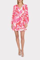 Liv Dream Rose Pleated Dress Magenta Multi | Milly Women
