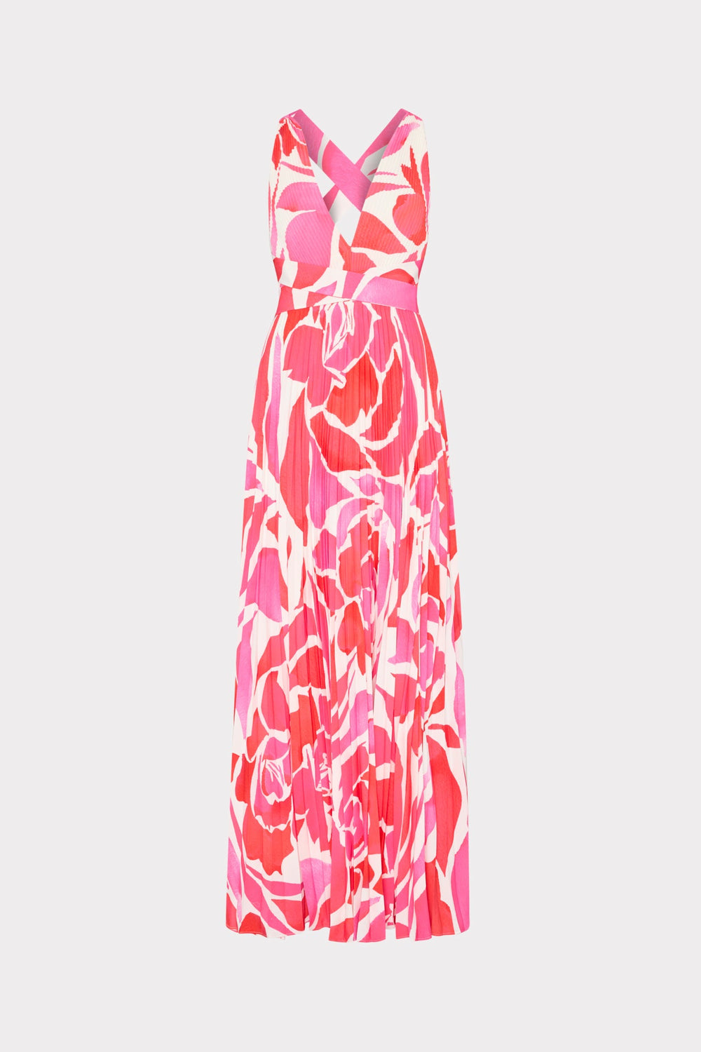 Oria Dream Rose Pleated Dress Magenta Multi | Milly Women