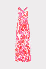 Oria Dream Rose Pleated Dress Magenta Multi | Milly Women