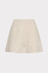 Linen Pleated Shorts Natural | Milly Women