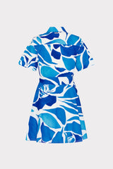 Dream Rose Poplin Mini Dress Teal Blue Multi | Milly Women