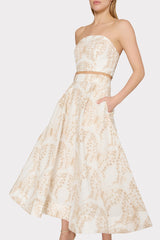 Butterfly Eyelet Skirt White/Tan | Milly Women
