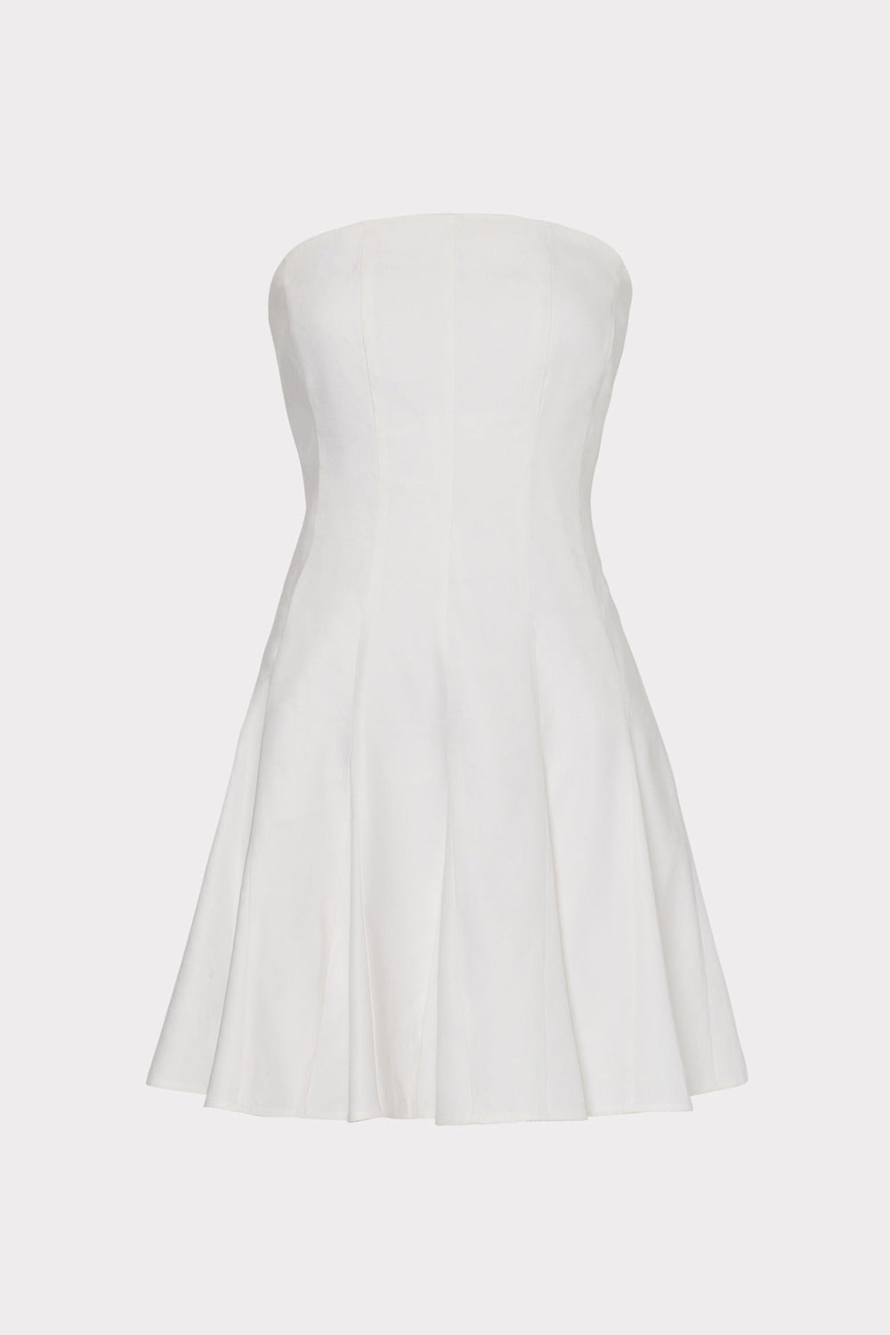 Cameron Solid Linen Strapless Dress White | Milly Women