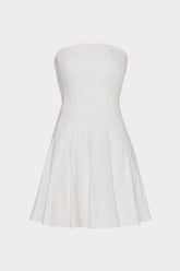 Cameron Solid Linen Strapless Dress White | Milly Women