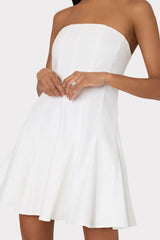 Cameron Solid Linen Strapless Dress White | Milly Women