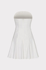 Cameron Solid Linen Strapless Dress White | Milly Women