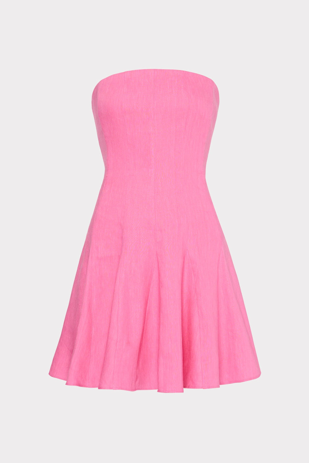 Cameron Solid Linen Strapless Dress Pink | Milly Women