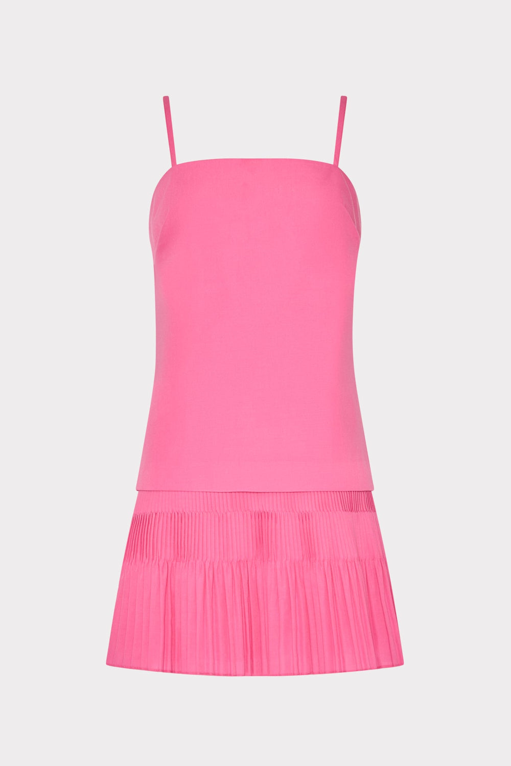Nola Poplin Pleated Combo Mini Dress Pink | Milly Women