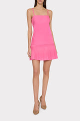 Nola Poplin Pleated Combo Mini Dress Pink | Milly Women