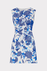 Novella Brushwork Floral Poplin Mini Dress Blue Multi | Milly Women