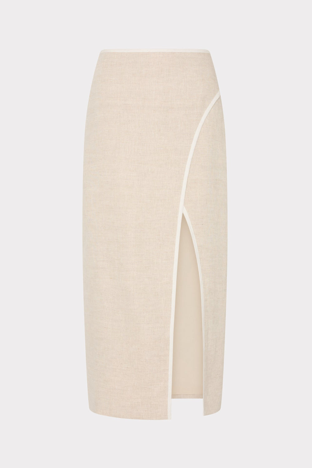 Neriya Linen Contrast Skirt Natural/White | Milly Women