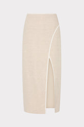 Neriya Linen Contrast Skirt Natural/White | Milly Women