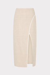 Neriya Linen Contrast Skirt Natural/White | Milly Women
