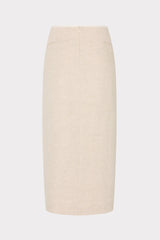 Neriya Linen Contrast Skirt Natural/White | Milly Women