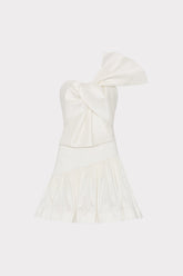 Harley Bow Taffeta Mini Dress Ecru | Milly Women