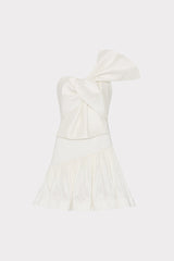 Harley Bow Taffeta Mini Dress Ecru | Milly Women