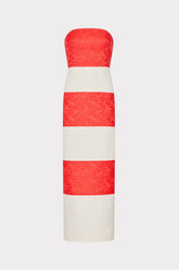 Orion Stripe Jacquard Dress Red/White | Milly Women