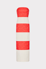 Orion Stripe Jacquard Dress Red/White | Milly Women