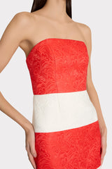 Orion Stripe Jacquard Dress Red/White | Milly Women