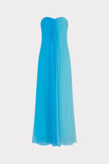 Sunset Stripe Strapless Dress Blue Multi | Milly Women
