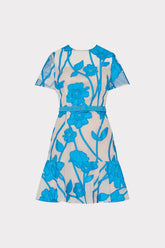 Rosie Grand Fleur Embroidered Mini Dress Blue | Milly Women