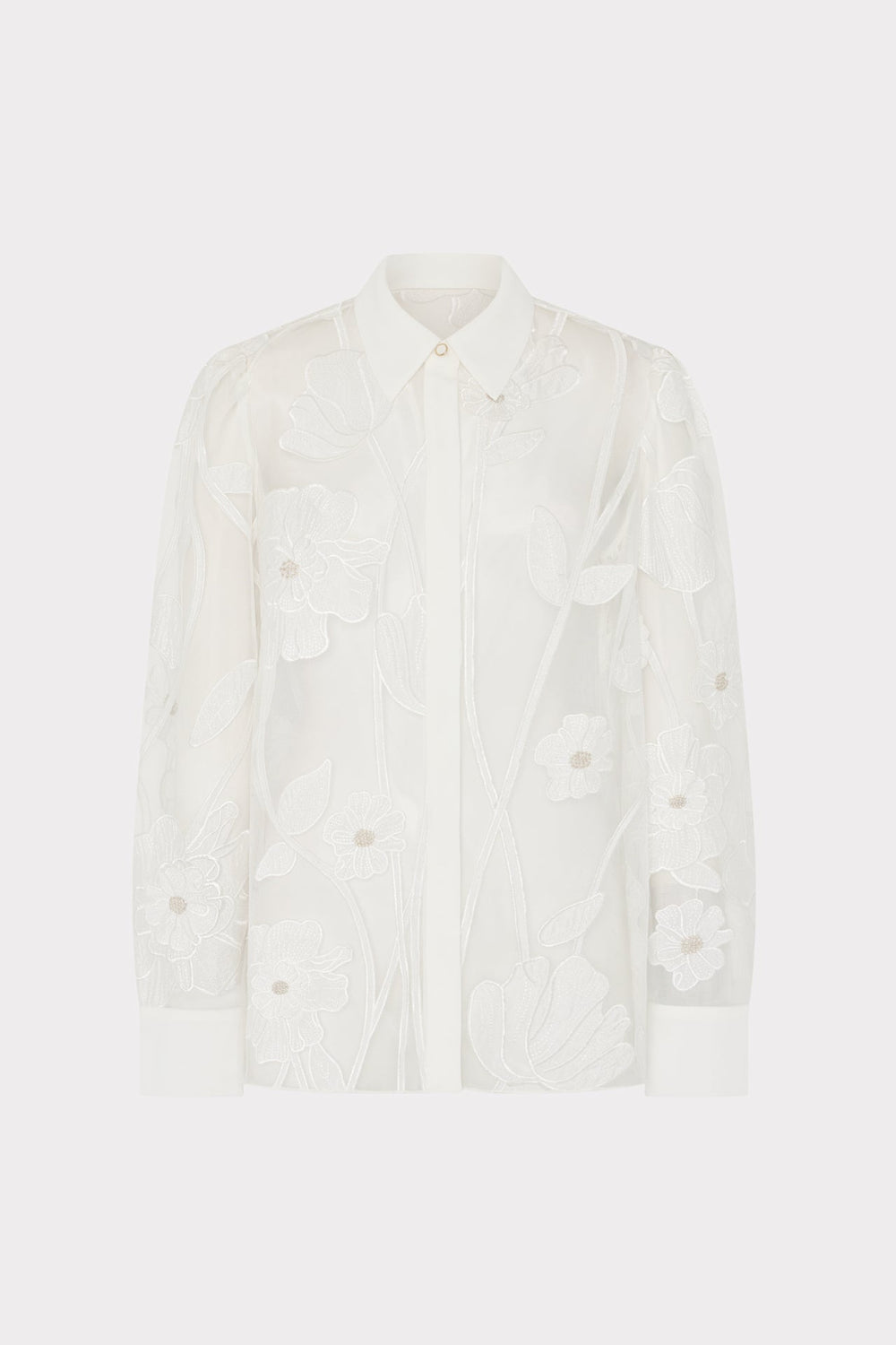 Ashton Grand Fleur Embroidered Top White | Milly Women