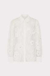 Ashton Grand Fleur Embroidered Top White | Milly Women
