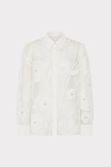 Ashton Grand Fleur Embroidered Top White | Milly Women