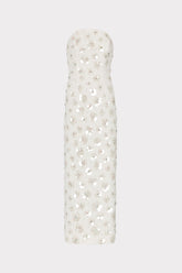 Kait Fleur Paillette Midi Dress White | Milly Women