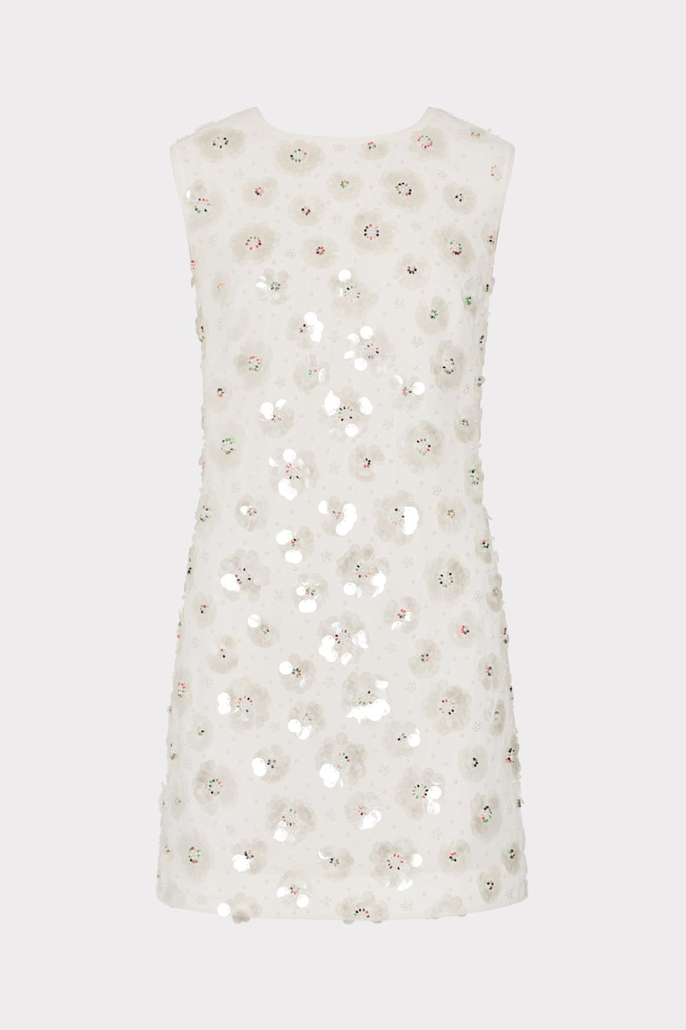 Ivette Fleur Paillette Shift Mini Dress White | Milly Women