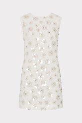 Ivette Fleur Paillette Shift Mini Dress White | Milly Women