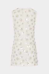 Ivette Fleur Paillette Shift Mini Dress White | Milly Women