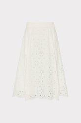 Noella Floral Eyelet Skirt White | Milly Women