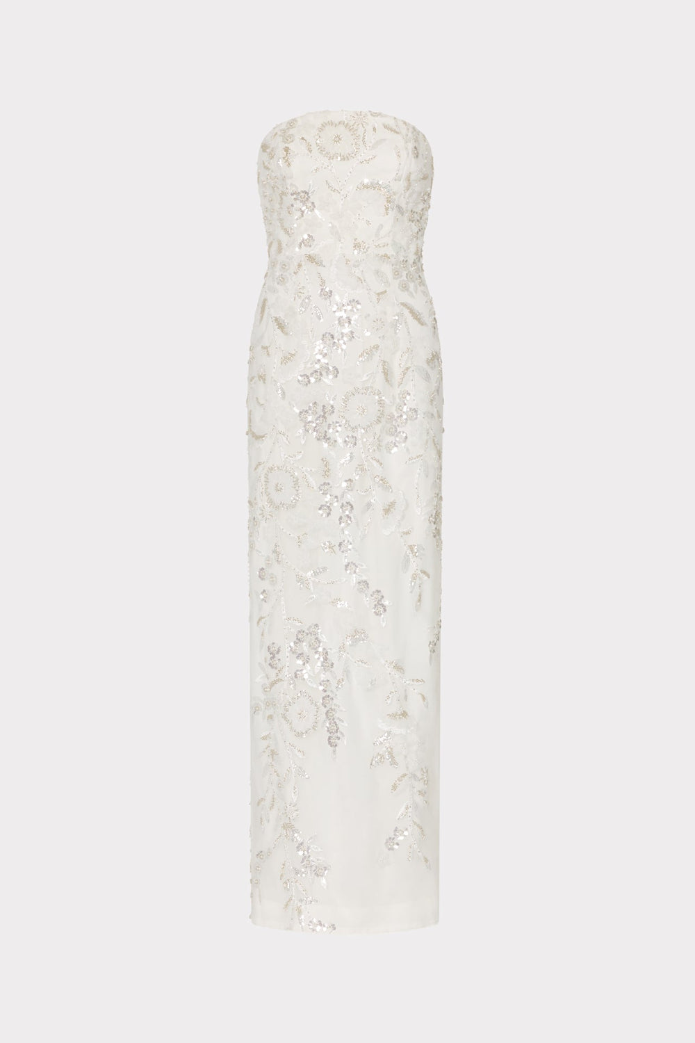 Magnolia Beaded Dream Sequin Maxi Dress White/Silver | Milly Women