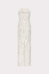 Magnolia Beaded Dream Sequin Maxi Dress White/Silver | Milly Women