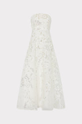 Petunia Beaded Dream Sequins Gown White/Silver | Milly Women